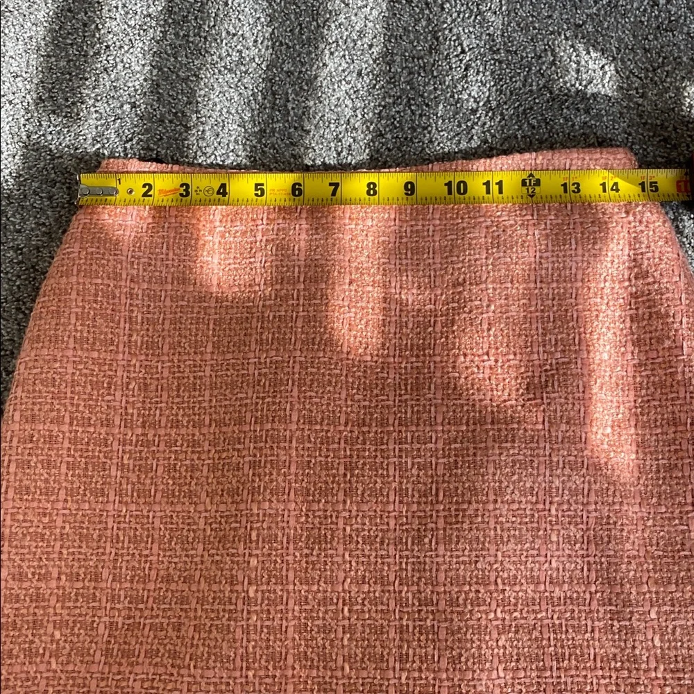 Donna Karan Textured Orange Pencil Skirt